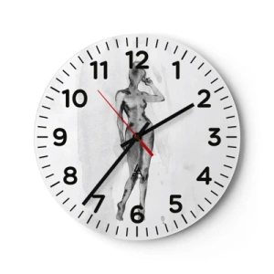 Reloj de pared - Reloj de vidrio - Un estudio sobre el ideal de feminidad - 30x30 cm