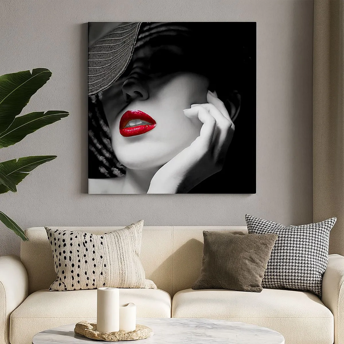 Cuadro sobre lienzo - Impresión de Imagen - Estudio en escarlata - 30x30 cm