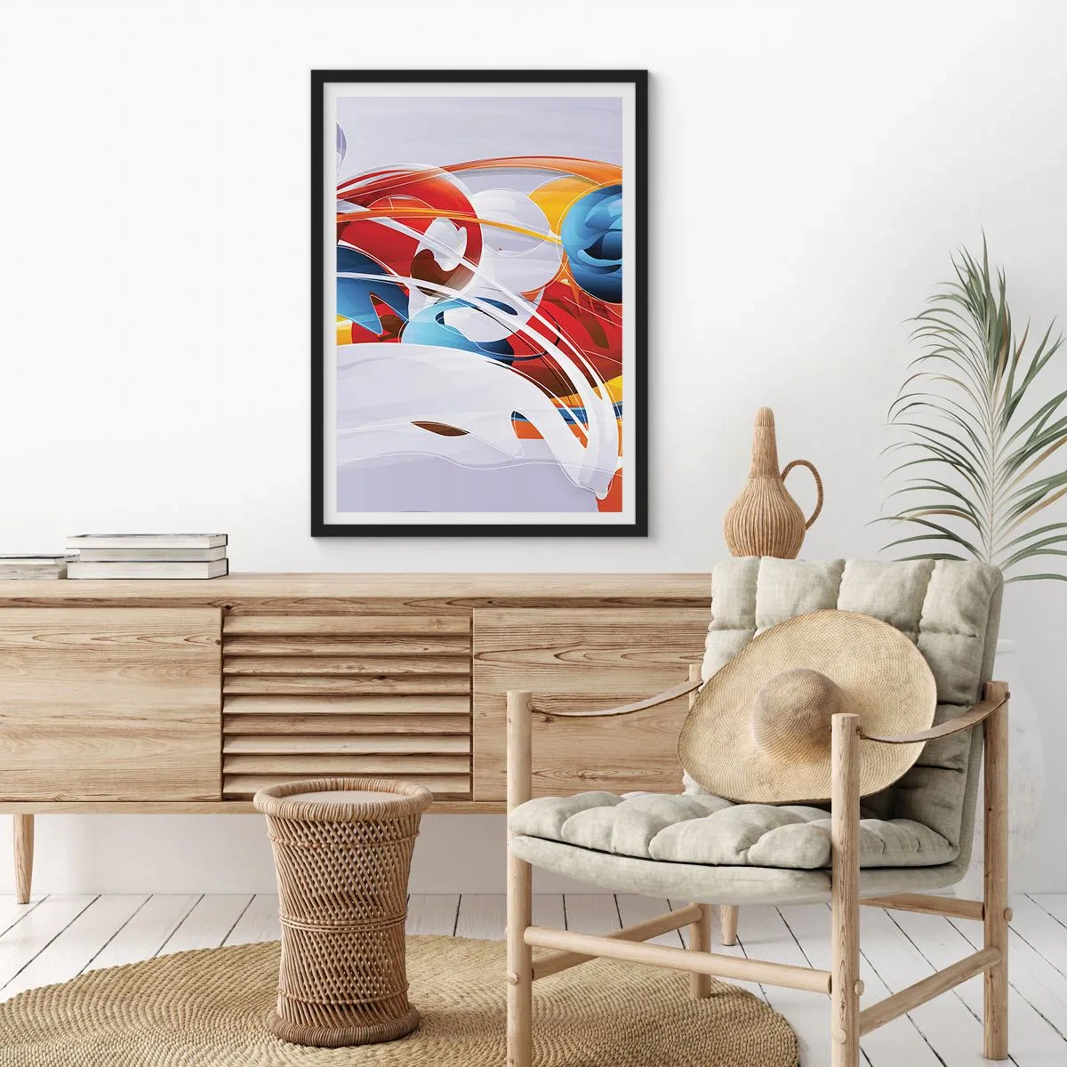 Póster en marco negro - Danza de los elementos - 40x50 cm