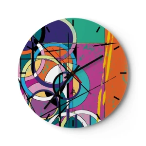 Reloj de pared - Reloj de vidrio - Círculo sobre círculo - 40x40 cm