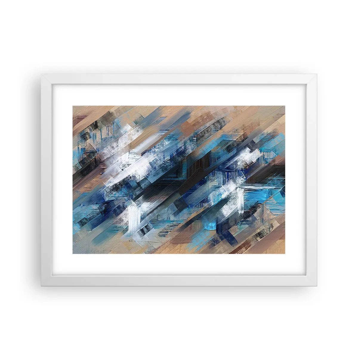Póster en marco blanco - En una inclinación azul - 40x30 cm