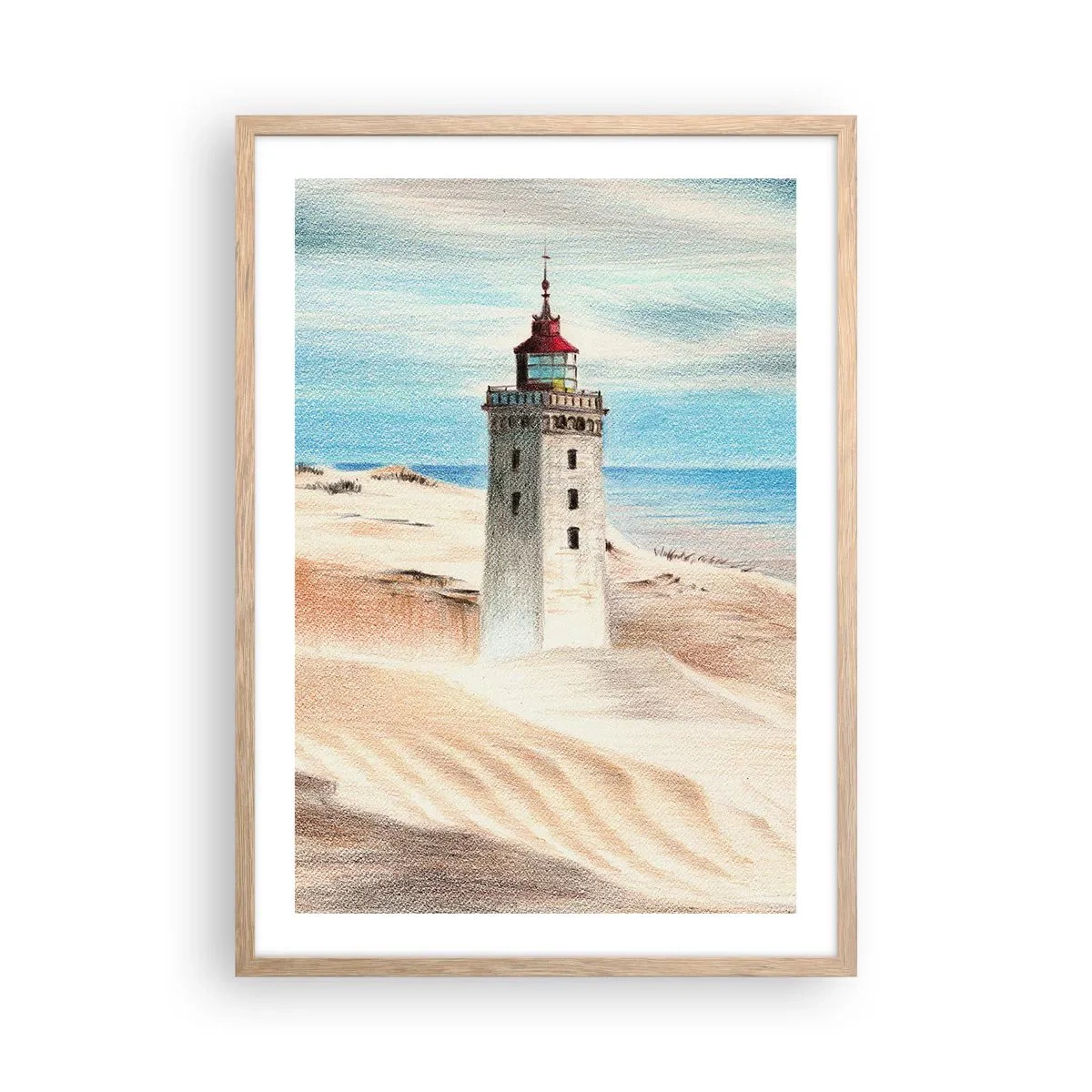 Póster en marco roble claro - Siempre mirando al mar - 50x70 cm