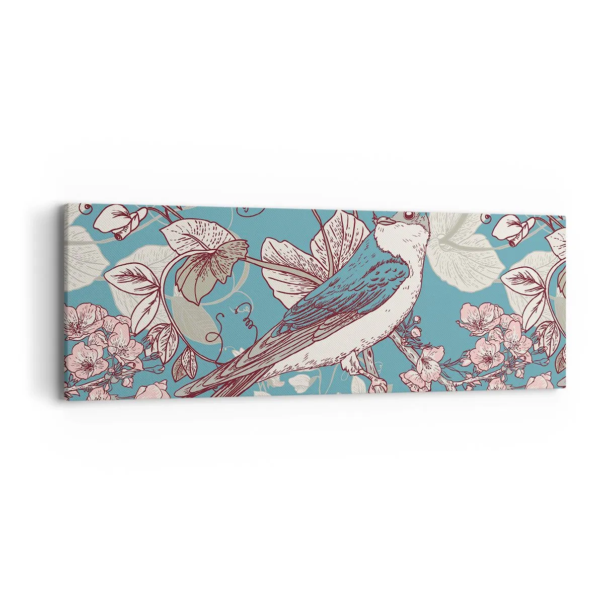 Cuadro sobre lienzo - Impresión de Imagen - En el cerezo - 90x30 cm