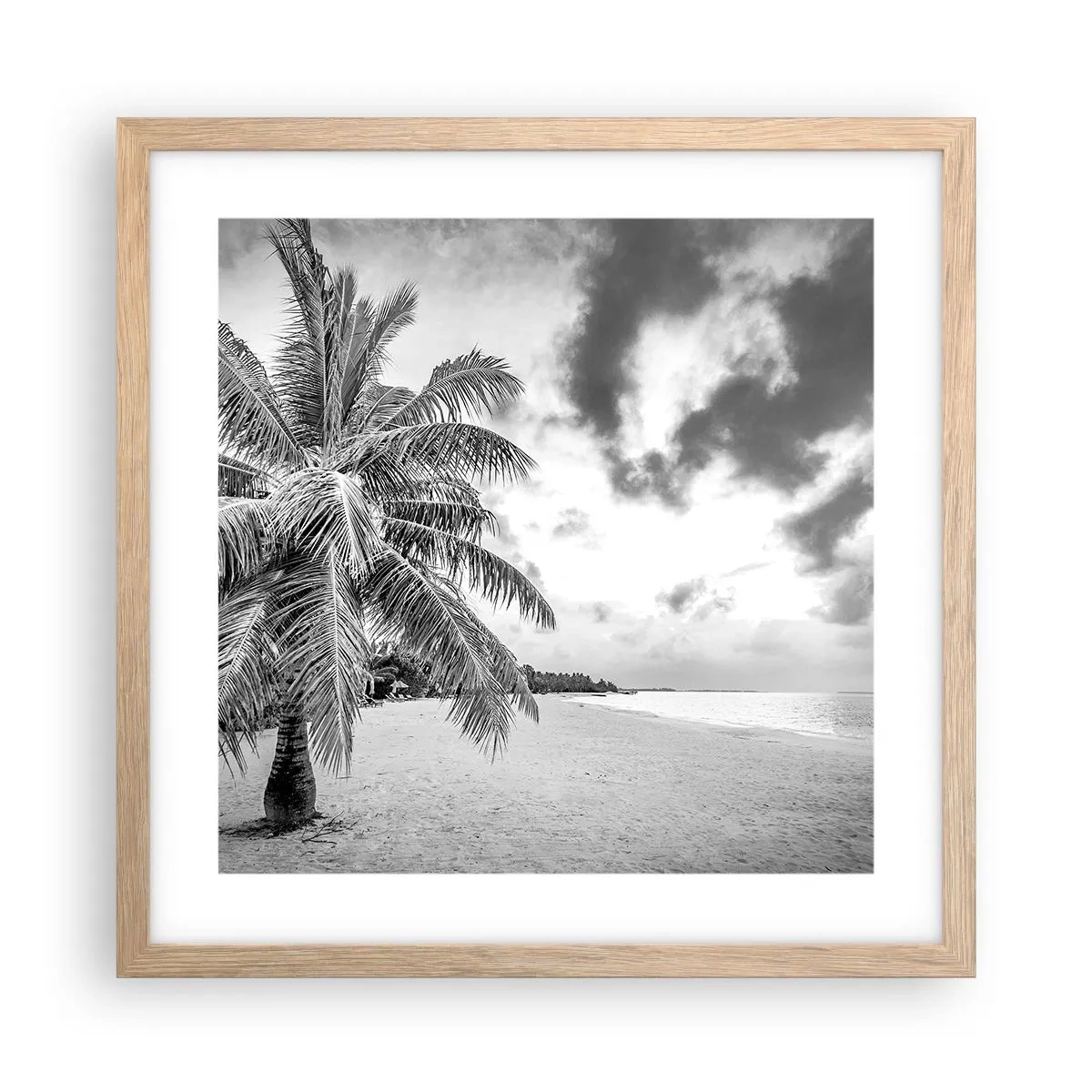 Póster en marco roble claro - Anhelo de soledad.... - 40x40 cm