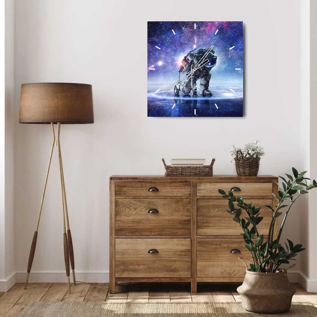 Reloj de pared - Reloj de vidrio - Cielo estrellado sobre mí - 30x30 cm