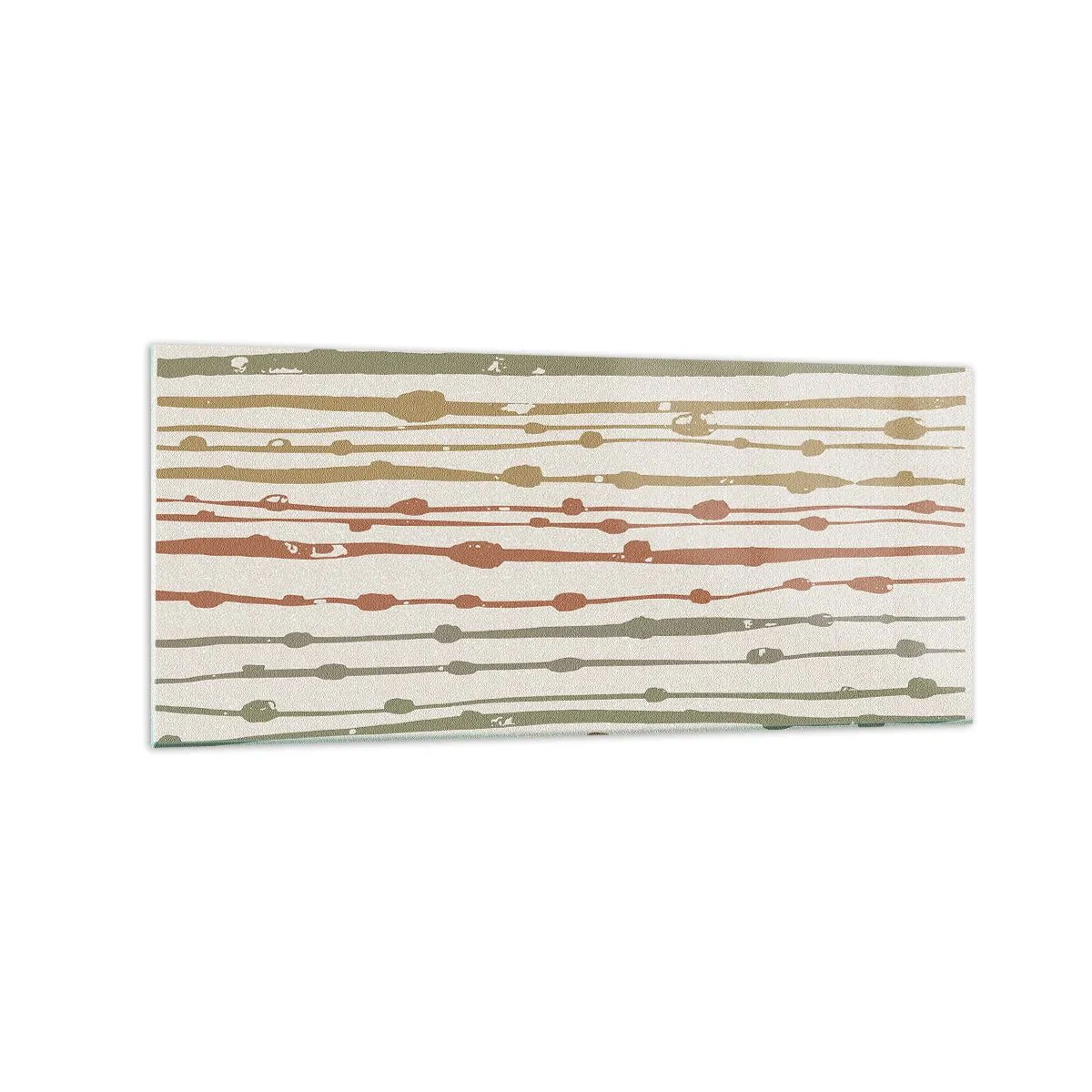 Cuadro sobre vidrio - Impresiones sobre Vidrio - Un patrón de líneas en tonos cálidos sobre un fondo claro. - 120x50cm - Composición de notas musicales - Decoración de pared moderna para salón y dormitorio ARTTOR