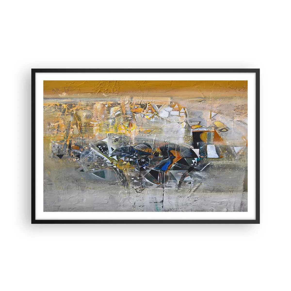 Póster en marco negro - Todo se pondrá en su sitio - 91x61 cm