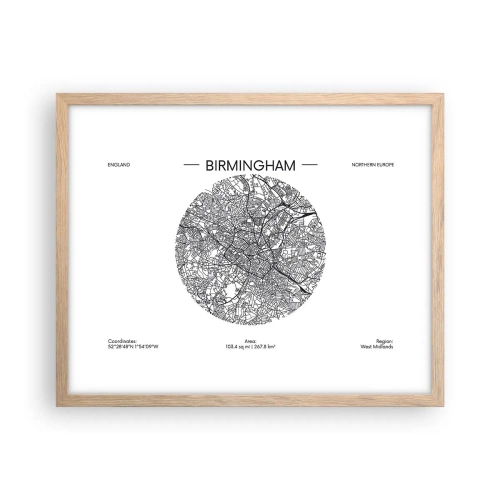 Póster en marco roble claro - Anatomía de Birmingham - 50x40 cm