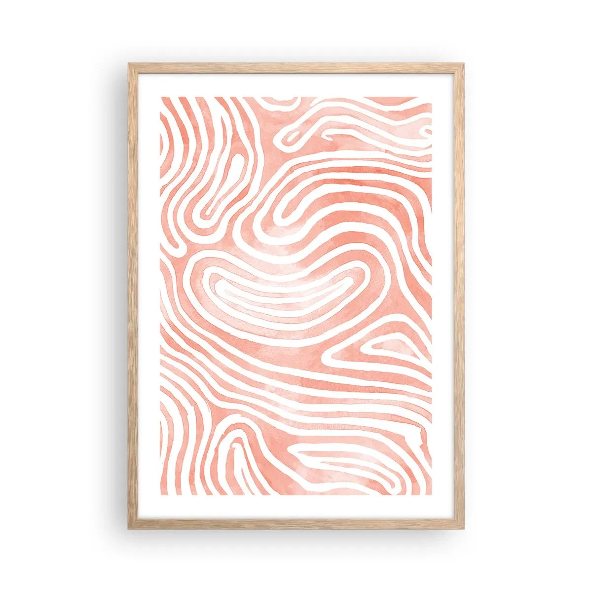 Póster en marco roble claro - En un laberinto de coral - 50x70 cm