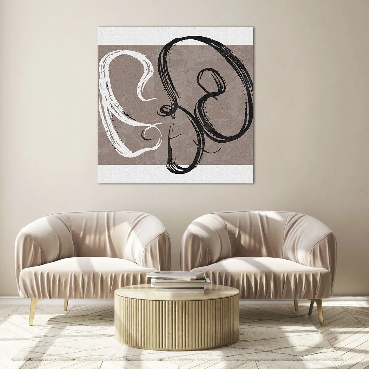 Cuadro sobre vidrio - Impresiones sobre Vidrio - Composición: la búsqueda de la plenitud - 60x60 cm