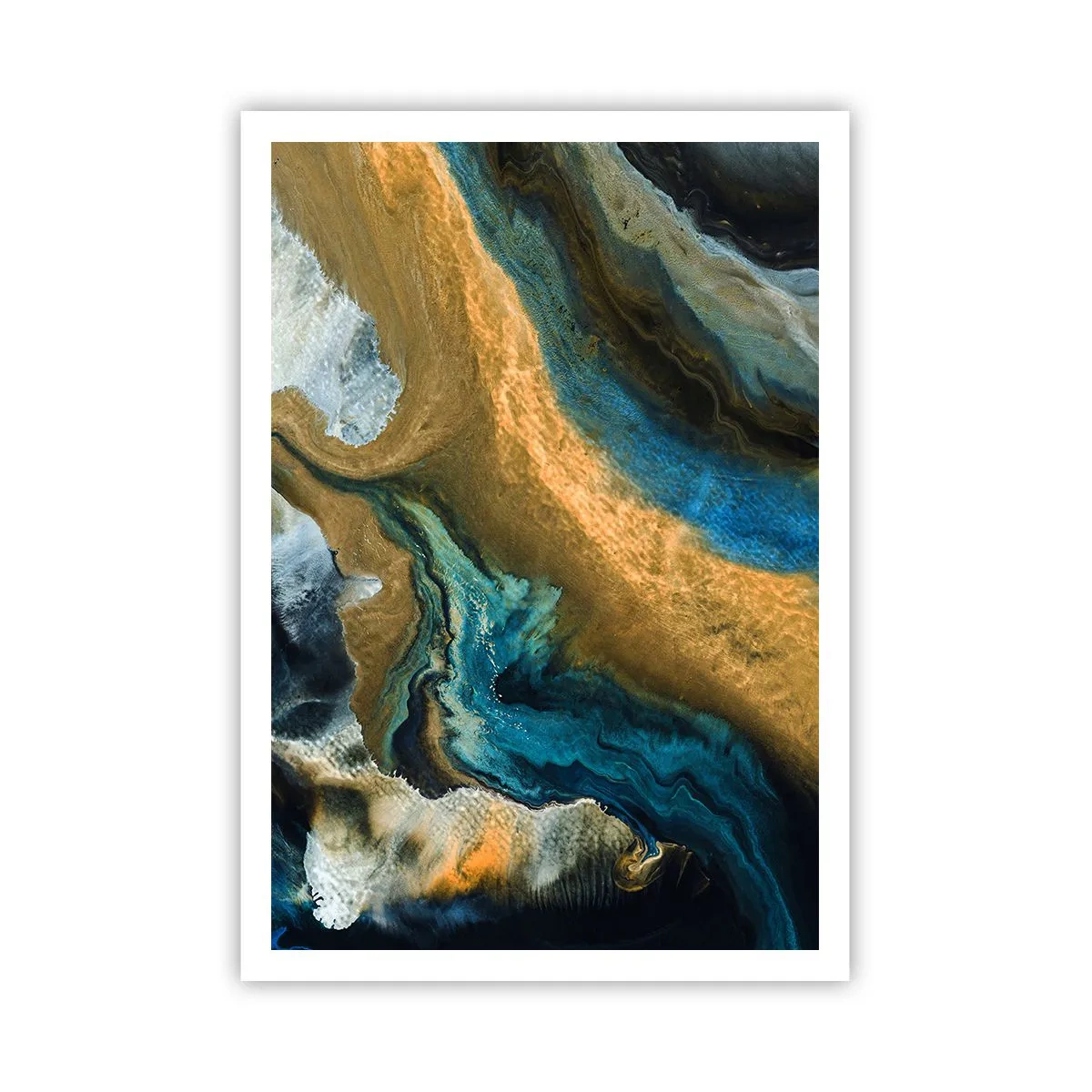 Póster - Azul - amarillo - influencia mutua - 70x100 cm