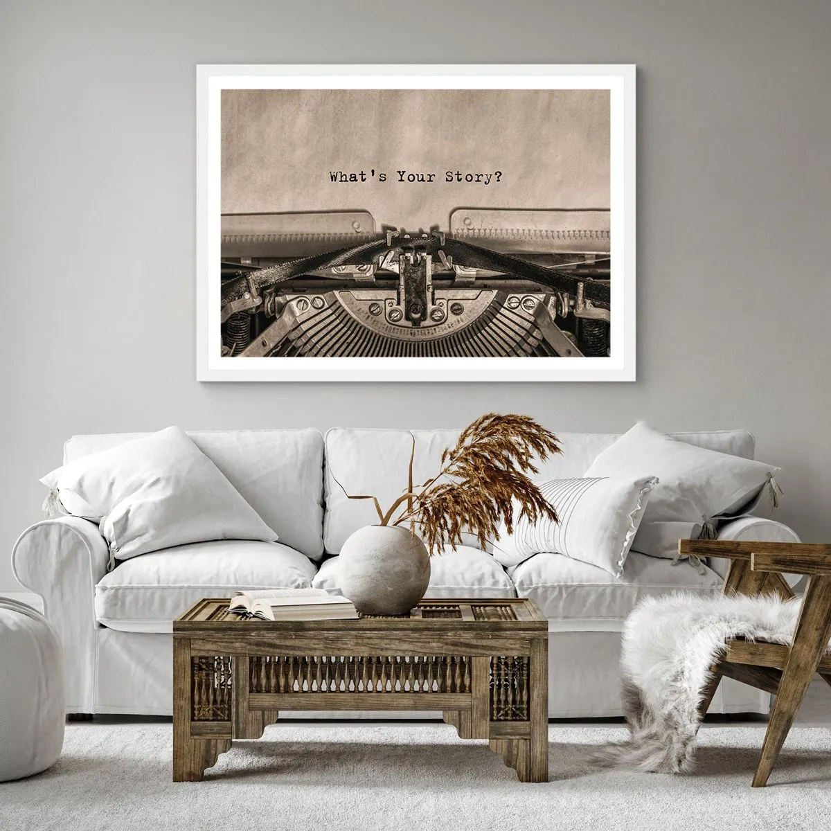 Póster en marco blanco - Solo espero una respuesta - 30x30 cm