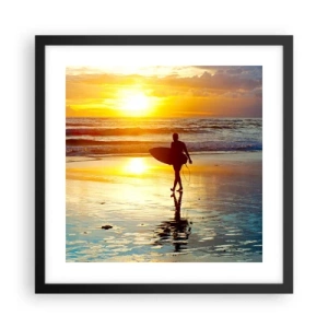 Póster en marco negro - El regreso del guerrero - 40x40 cm