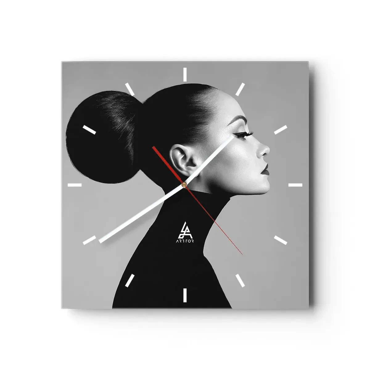 Reloj de pared - Reloj de vidrio - Nefertiti contemporánea - 40x40 cm