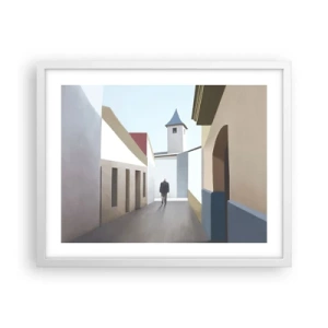 Póster en marco blanco - Paseo soleado - 50x40 cm