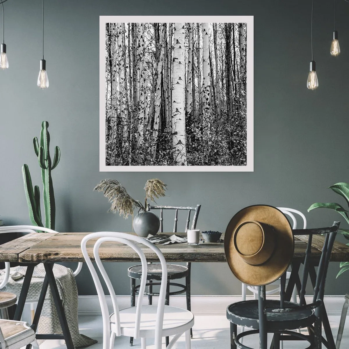 Póster - Columnas de abedules - 60x60 cm