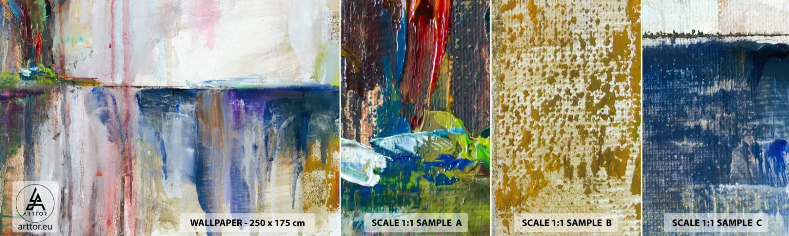 Muestra De Fotomural Standard Eco - Impresiones y asociaciones de colores - Abstracción, Pedazo, Cuadro - 100x30 cm