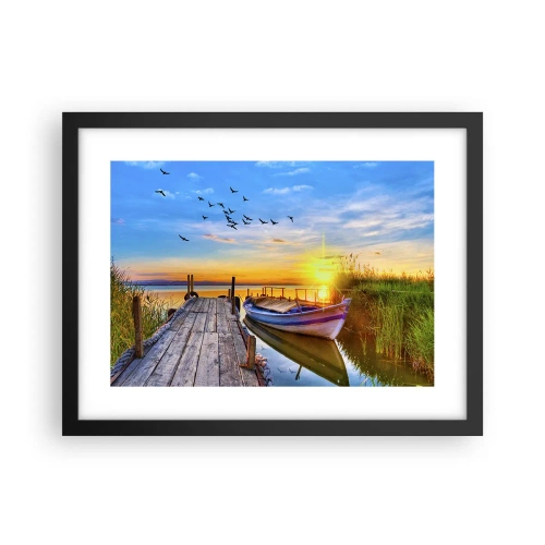 Póster en marco negro - Adiós, hasta mañana - 40x30 cm