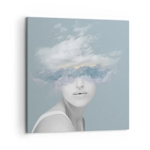 Cuadro sobre lienzo - Impresión de Imagen - Con la cabeza en las nubes - 50x50 cm