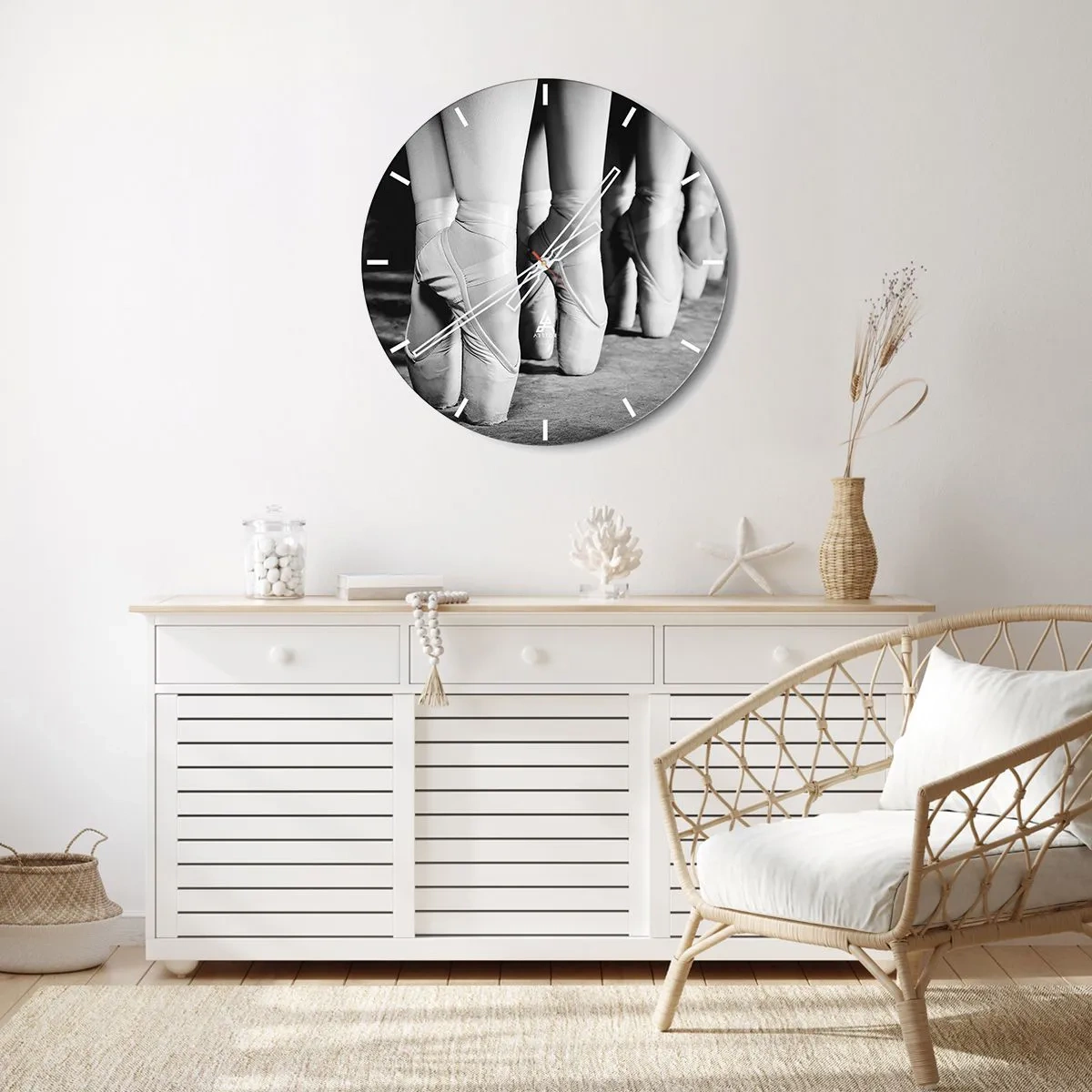 Reloj de pared - Reloj de vidrio - En conjunto y al unísono - 40x40 cm