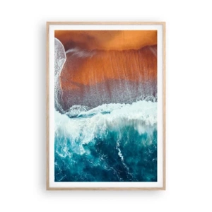 Póster en marco roble claro - Un toque de océano - 70x100 cm
