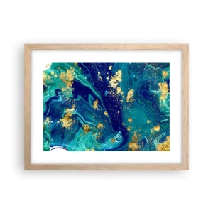 Póster en marco roble claro - Pétalos de sol  - 40x30 cm