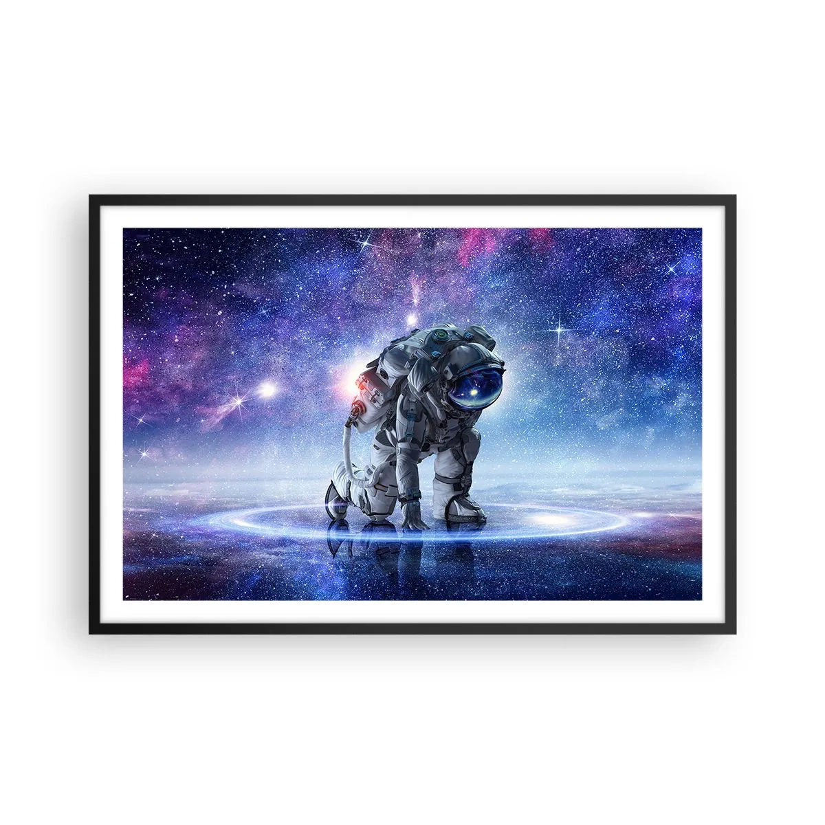 Póster en marco negro - Cielo estrellado sobre mí - 91x61 cm