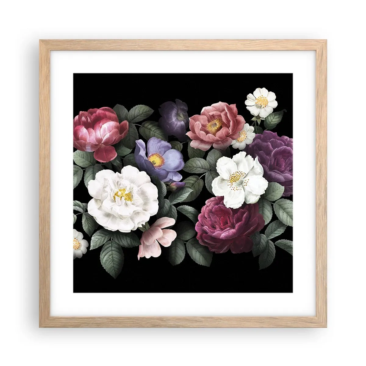 Póster en marco roble claro - De un jardín inglés - 40x40 cm