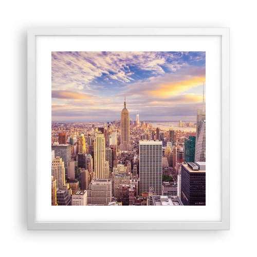 Póster en marco blanco - Alcanzar las nubes - 40x40 cm