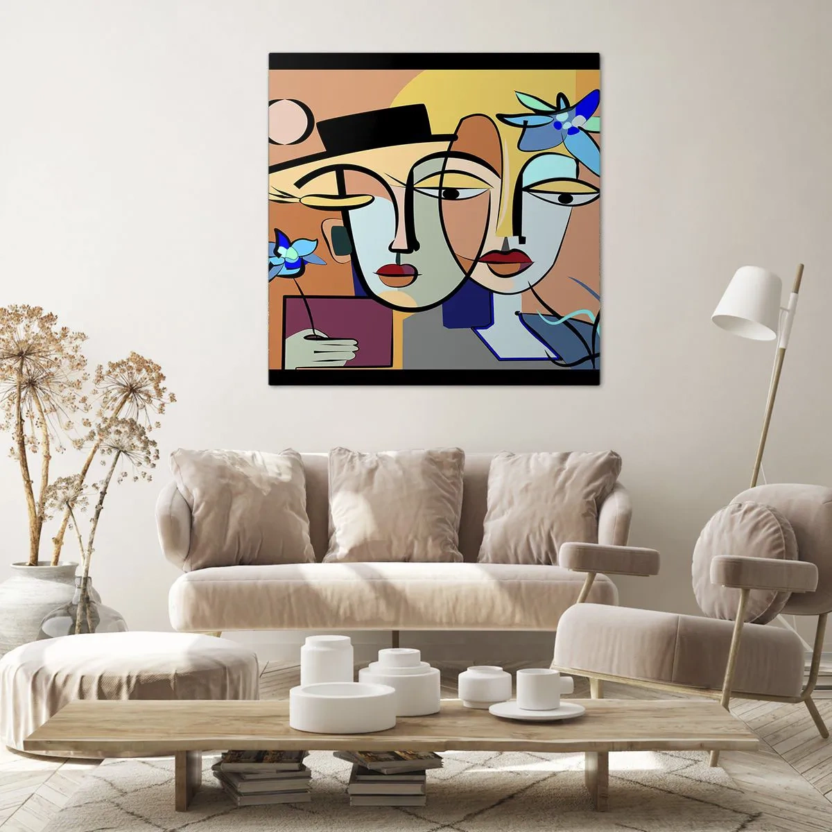 Cuadro sobre lienzo - Impresión de Imagen - Randez vous de Picasso - 30x30 cm