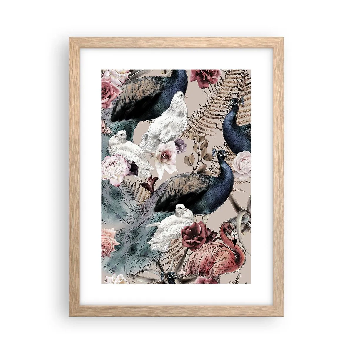 Póster en marco roble claro - En un jardín de palacio - 30x40 cm