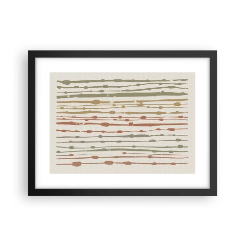 Póster en marco negro - Composición de notas musicales - 40x30 cm