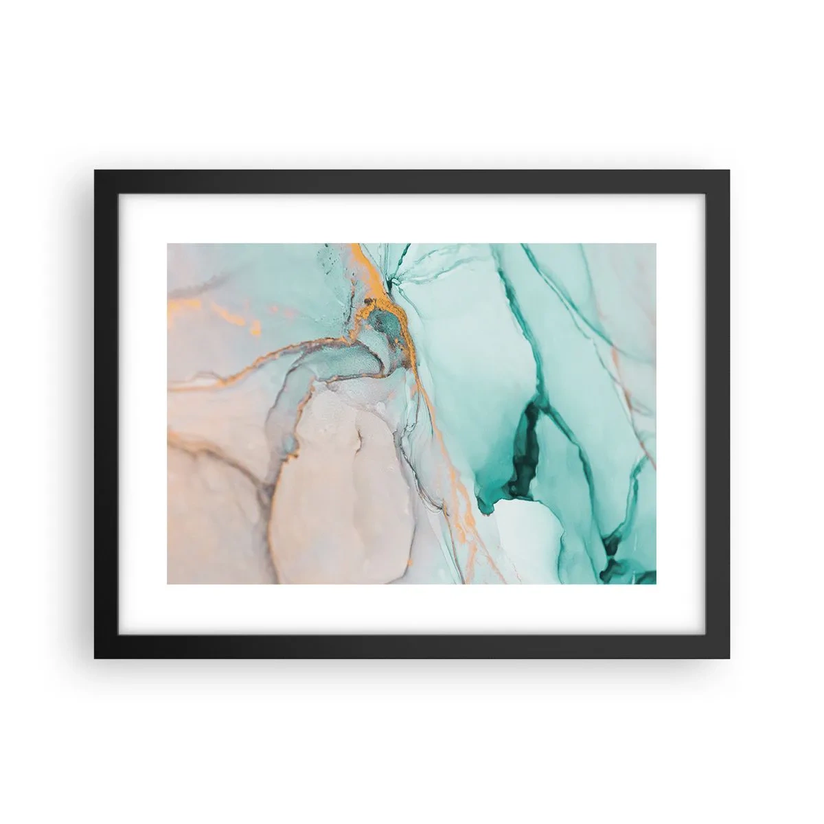 Póster en marco negro - Danza de formas y colores - 40x30 cm