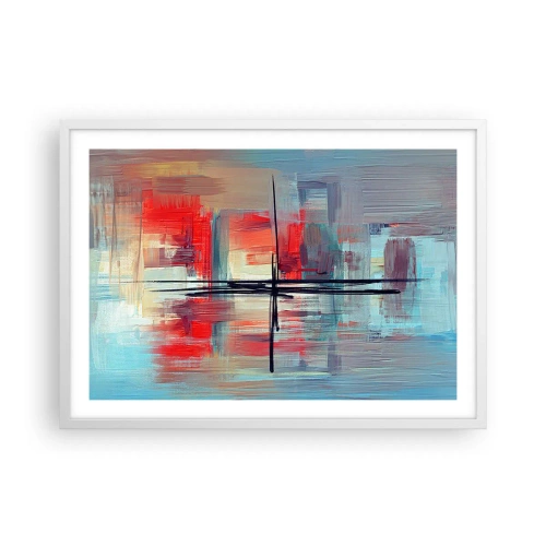 Póster en marco blanco - Paisaje en una dimensión desconocida - 70x50 cm