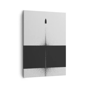 Cuadro sobre lienzo - Impresión de Imagen - Un proyectil simbólico de estilo minimalista y abstracto. - 50x70cm - Directa al objetivo - Decoración de pared moderna para salón y dormitorio ARTTOR