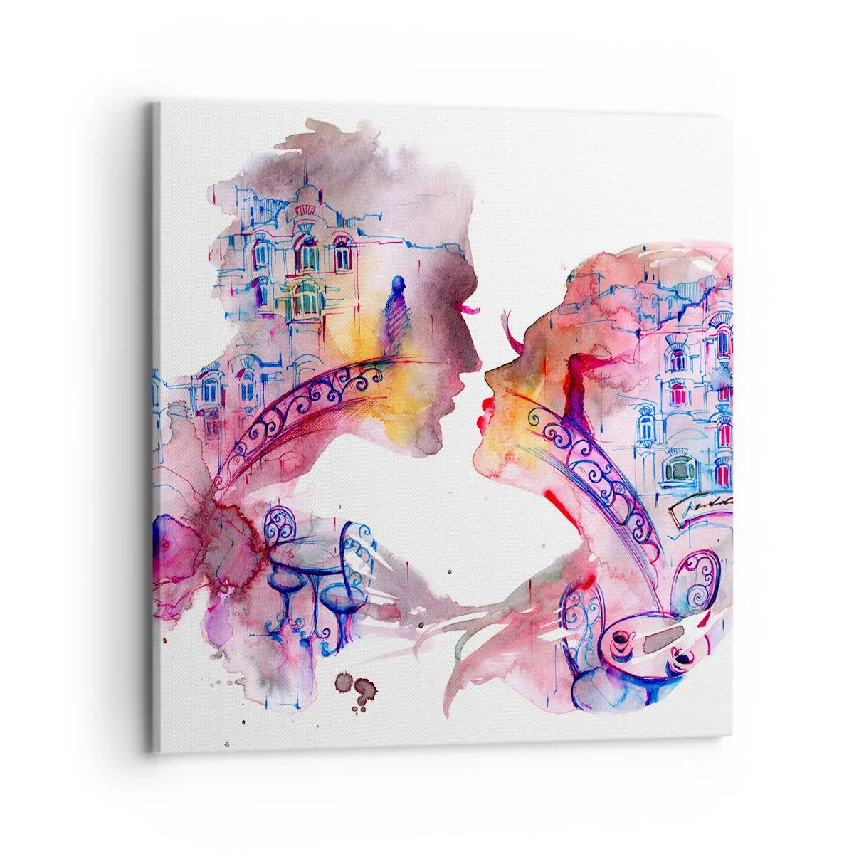 Cuadro sobre lienzo - Impresión de Imagen - Un puente secreto de suspiros - 70x70 cm
