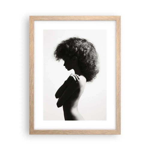 Póster en marco roble claro - Como una flor en un tallo delgado - 30x40 cm