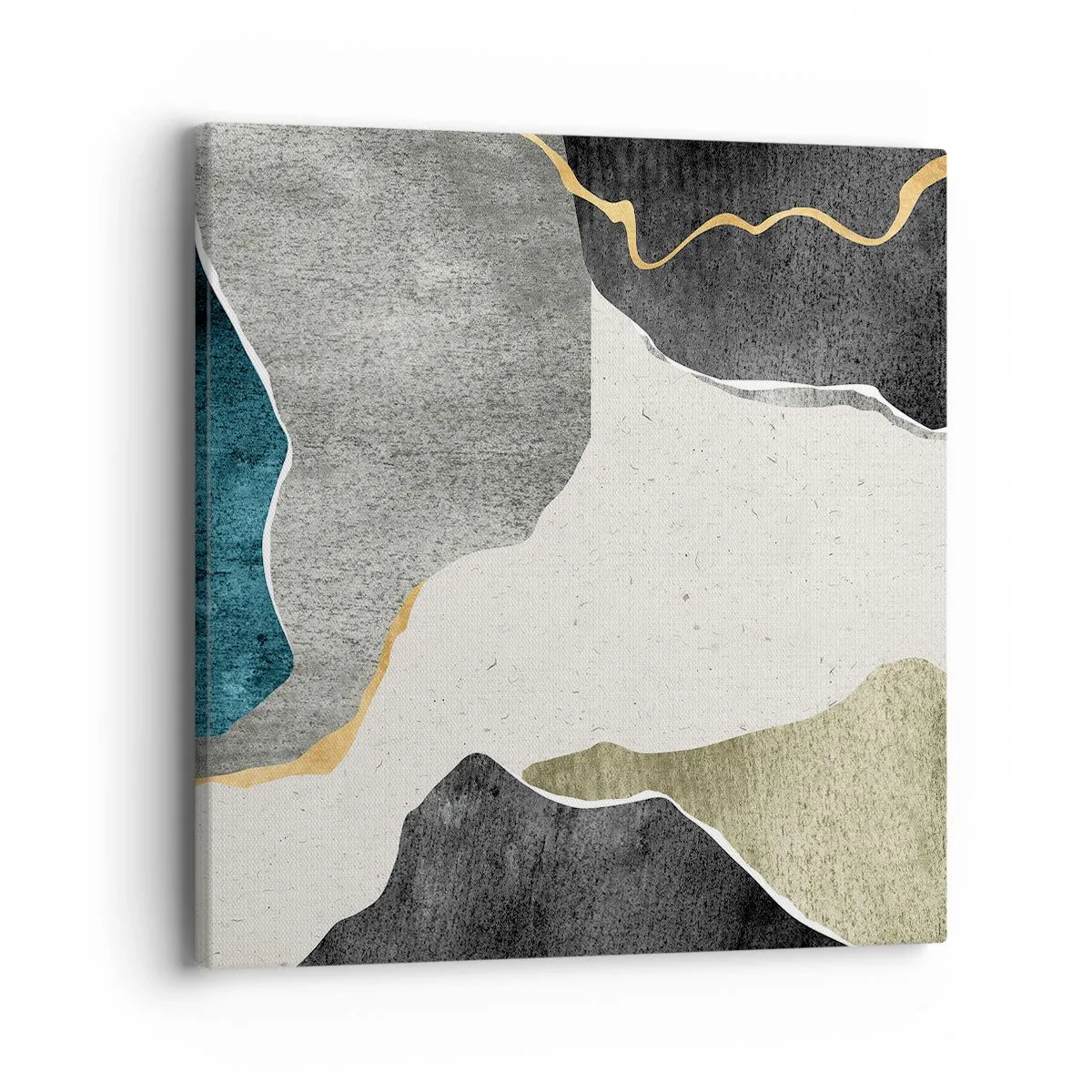 Cuadro sobre lienzo - Impresión de Imagen - Composición en mosaico con una hebra de oro - 40x40 cm