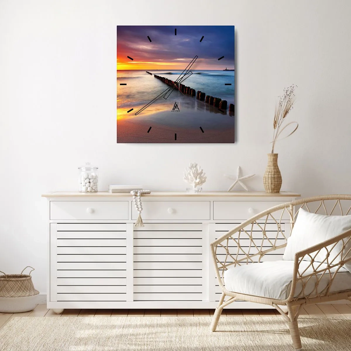 Reloj de pared - Reloj de vidrio - Escuchar el silencio - 40x40 cm