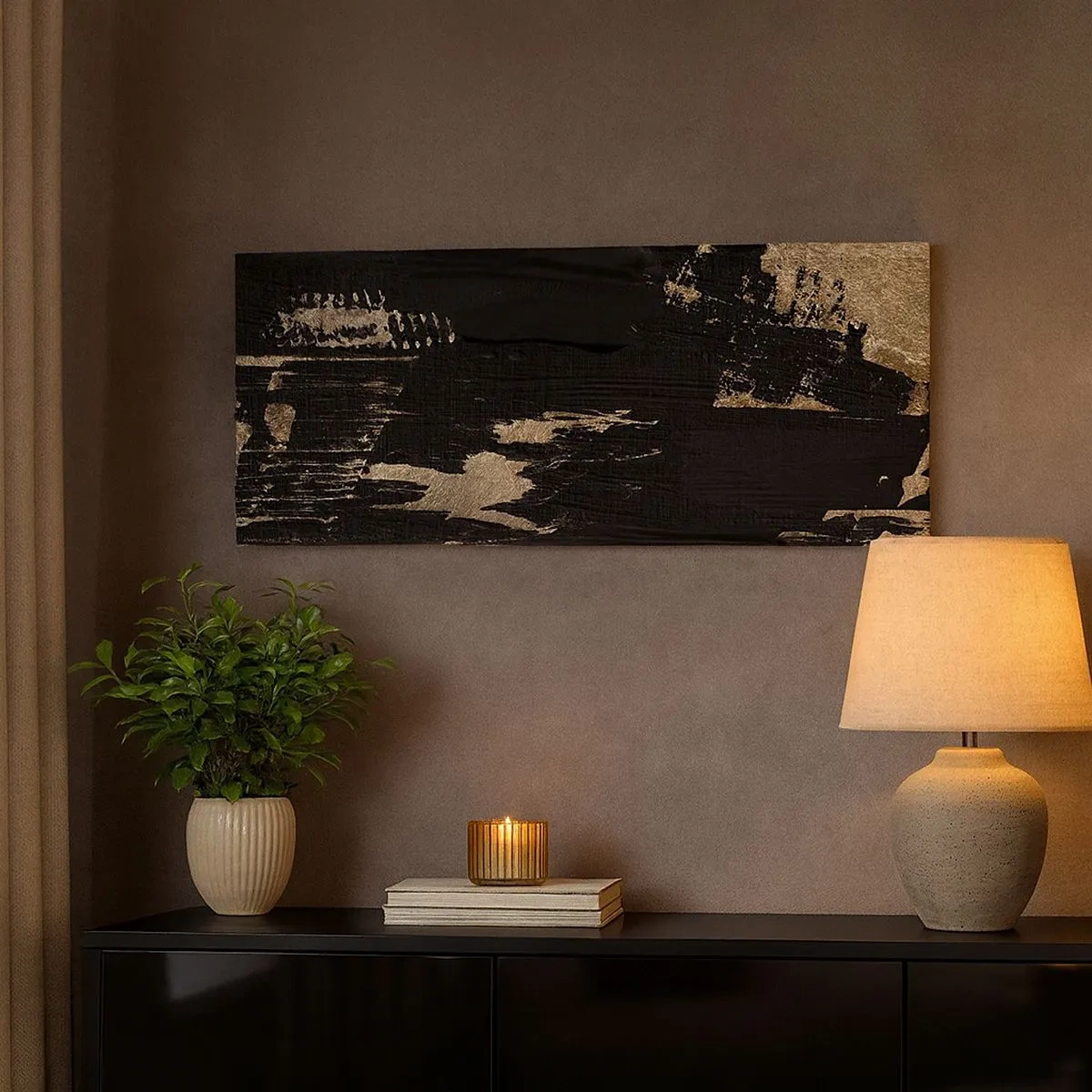 Cuadro sobre lienzo - Impresión de Imagen - Un rastro de tacto - 100x40 cm