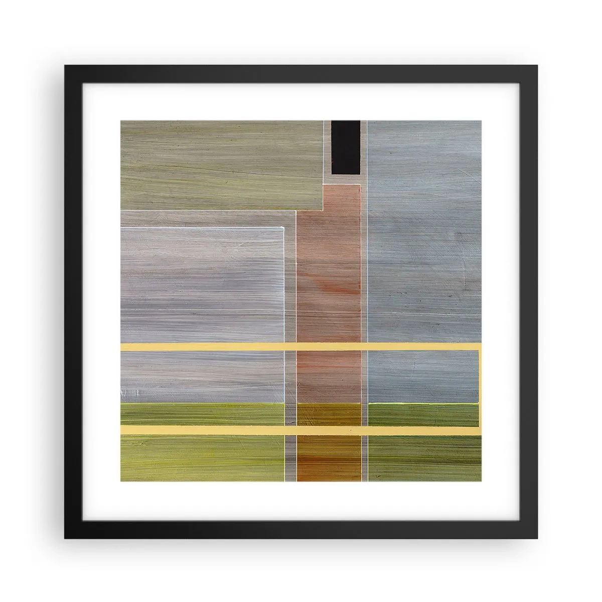 Póster en marco negro - Recto y tranquilo - 40x40 cm