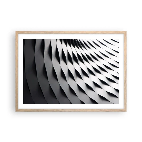 Póster en marco roble claro - En la superficie de las ondas - 70x50 cm