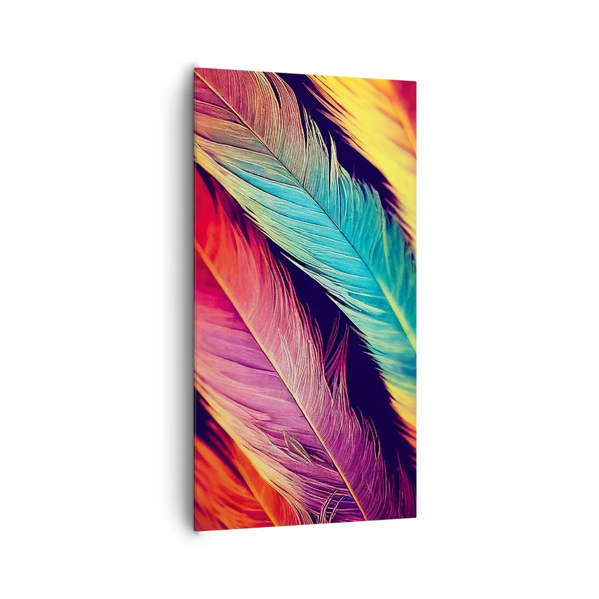 Cuadro sobre lienzo - Impresión de Imagen - Arco iris plumoso - 65x120 cm