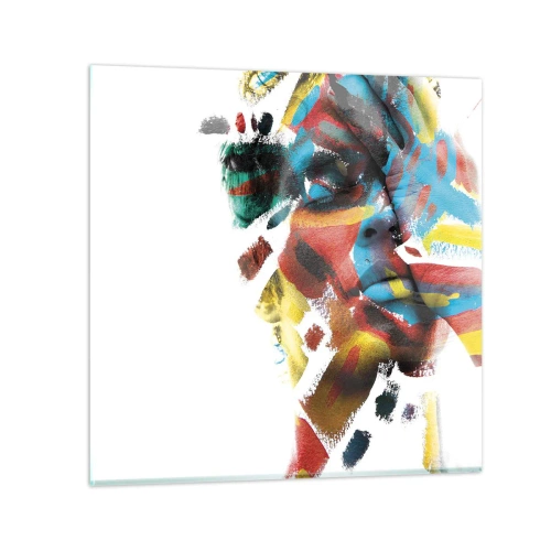 Cuadro sobre vidrio - Impresiones sobre Vidrio - Una personalidad colorida - 70x70 cm