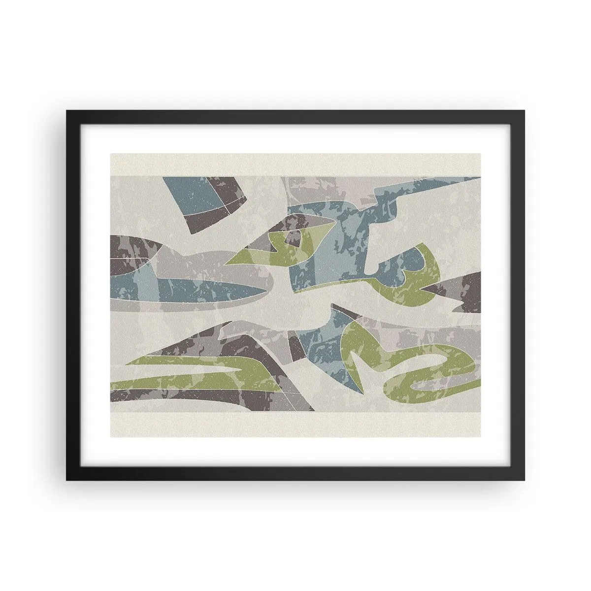 Póster en marco negro - Composición tras vidriera - 50x40 cm