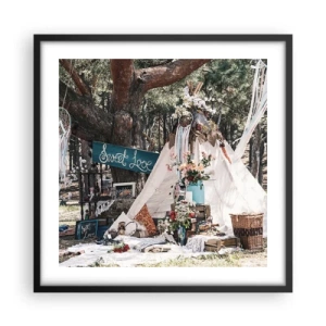 Póster en marco negro - Amor exótico - 50x50 cm