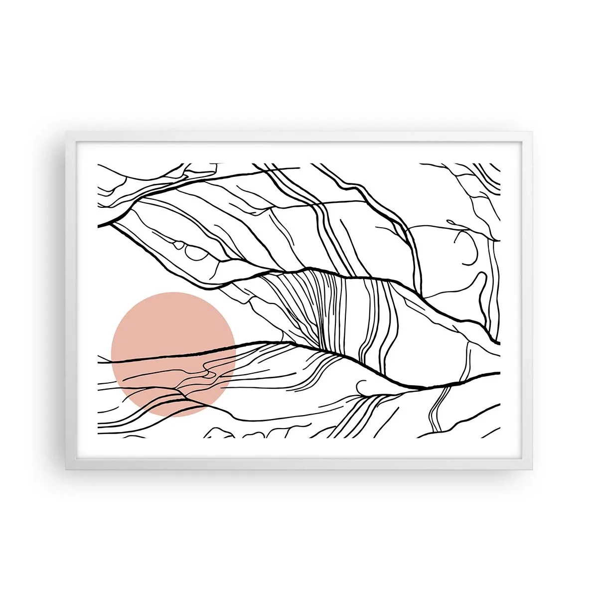 Póster en marco blanco - En una red de ramas - 70x50 cm