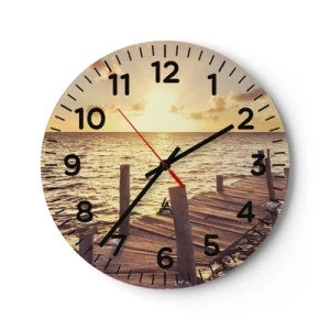 Reloj de pared - Reloj de vidrio - Una tierra dorada de dulzura - 40x40 cm