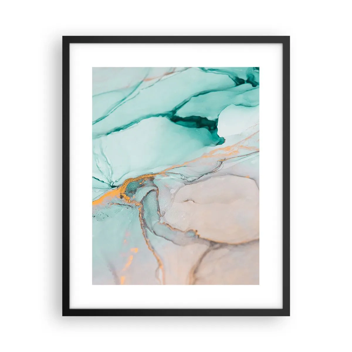 Póster en marco negro - Danza de formas y colores - 40x50 cm