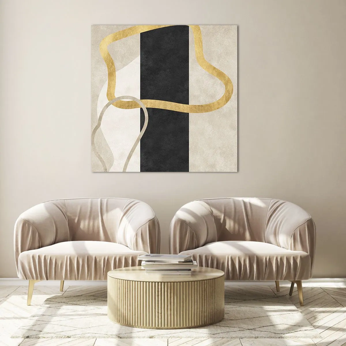 Cuadro sobre vidrio - Impresiones sobre Vidrio - Formas en bucle - 50x50 cm